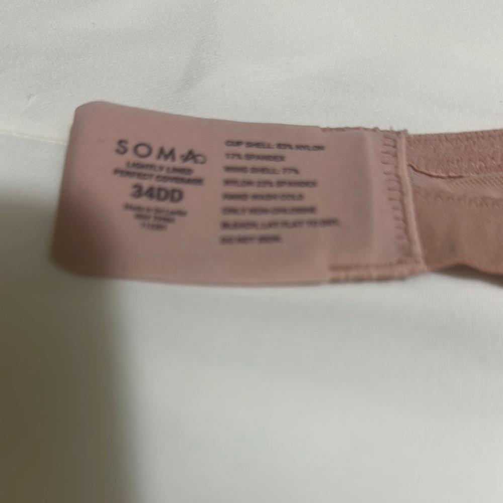 Soma Pink Lace Bra with Full Coverage and Adjustable Straps - Picture 7 of 7